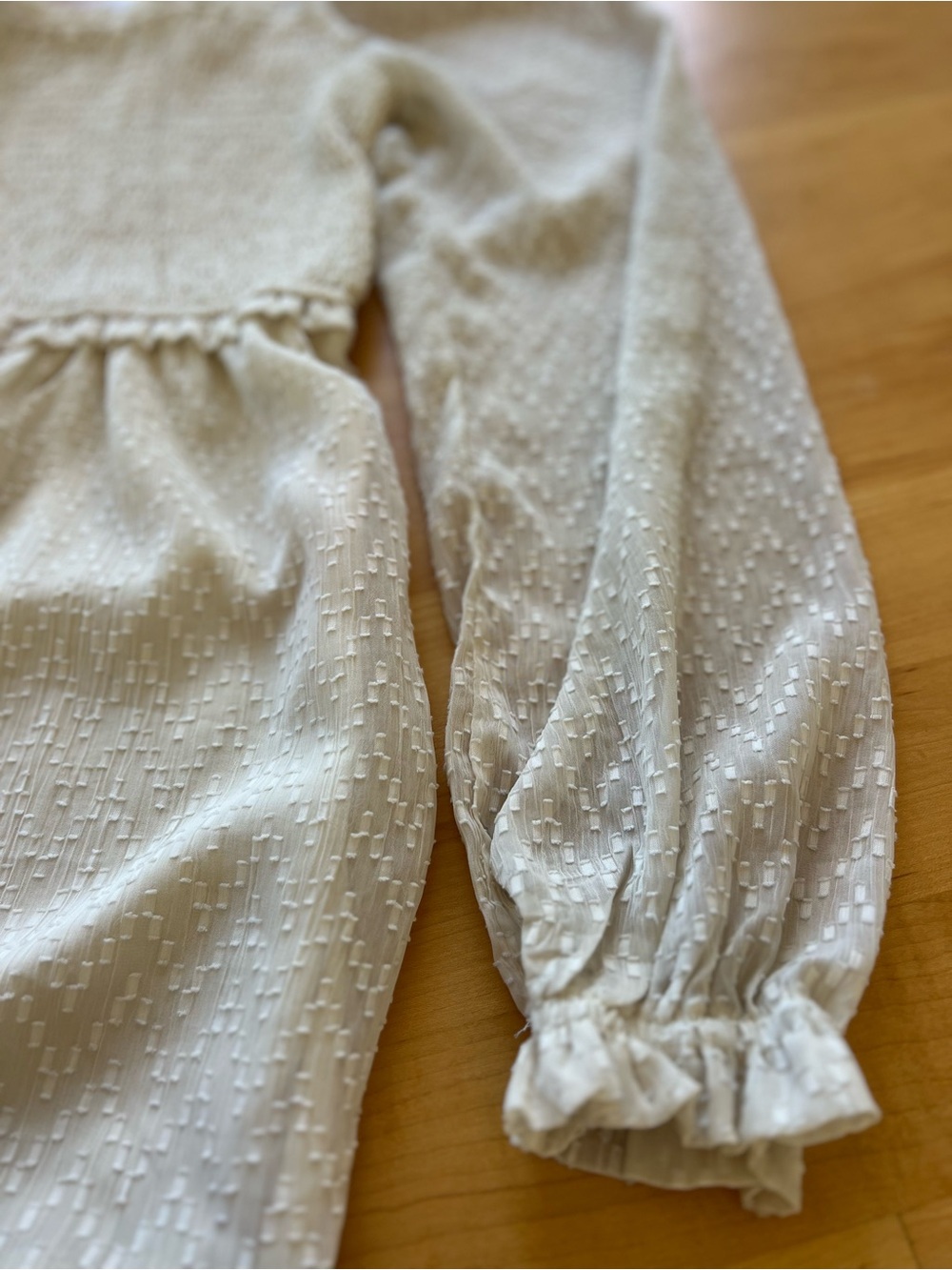 Chelsea28 Cream Swiss Dot Smocked Mini Dress - Picture 5 of 12